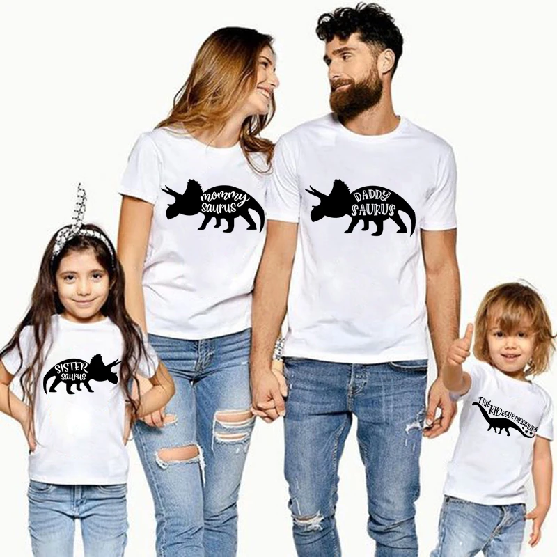 

Daddy Mommy Sister Saurus Family Matching Outfits Toddler Boy Clothes Ropa Anime Boy T-shirt Dinossauro Children Boys T Shirts