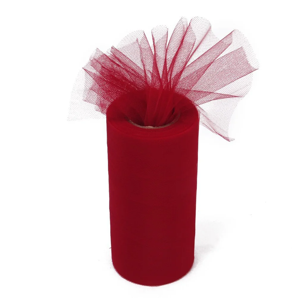 

Tulle Rolls Polyester Spool Fabric Gift Bow Tulle Crafts for DIY Tutu Skirt Wedding Party Supplies Red 6 Inch
