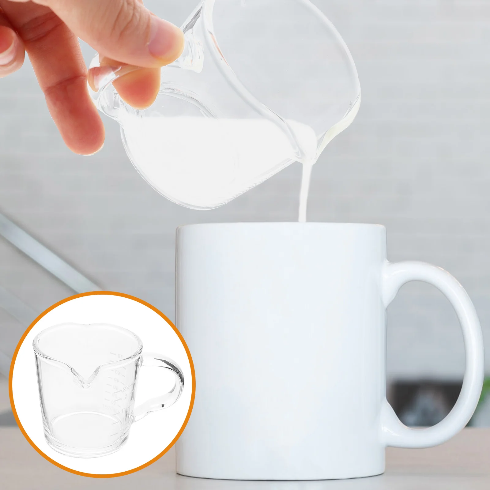 

Glass Espresso Measuring Pitcher Cup Shot Coffeejug Mug Cups Creamer Dispenser Glasses Gravy Graduated Measure Sauce Latte