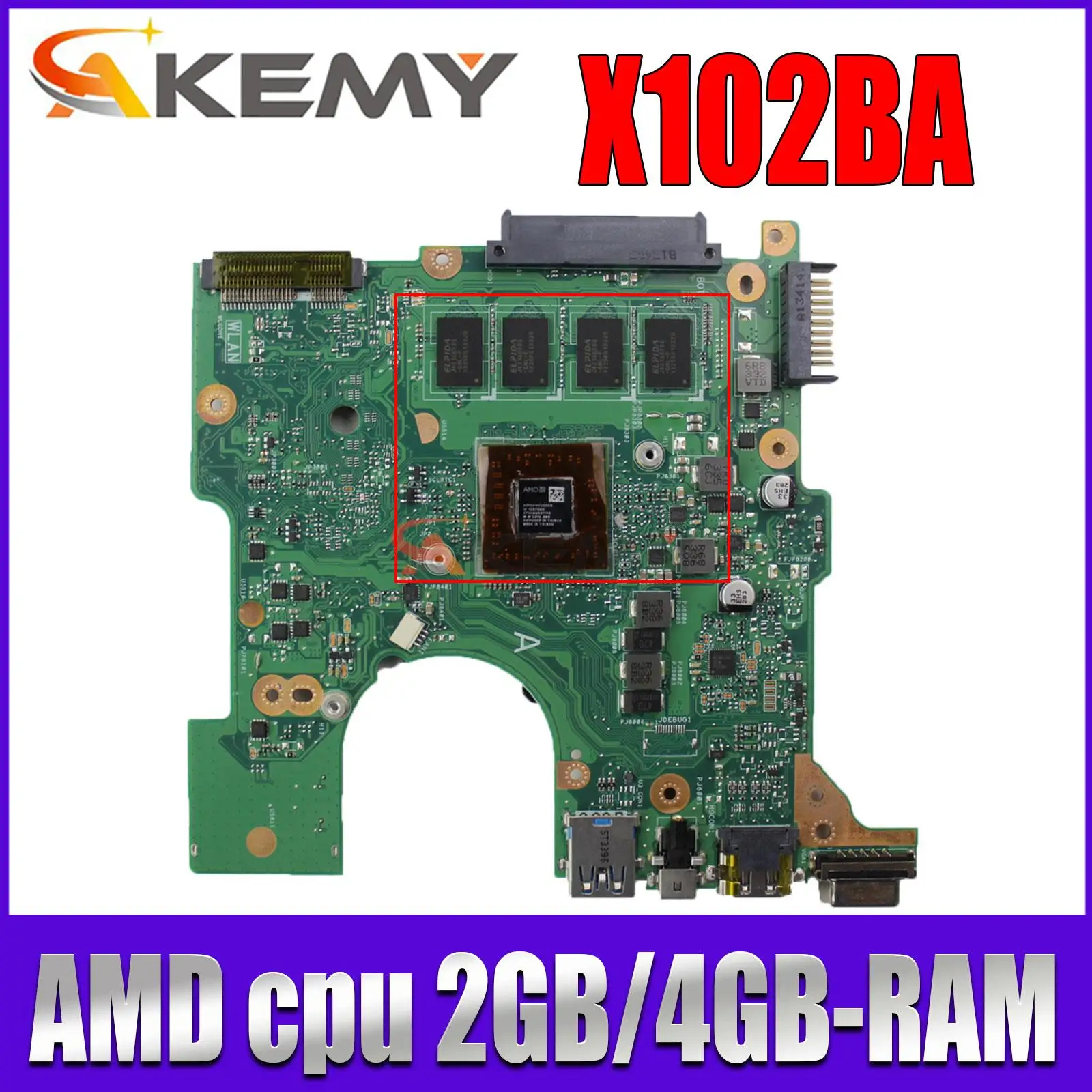 

X102BA Mainboard For ASUS F102B F102BA X102B Laptop Motherboard With A4-1200 2GB/4GB-RAM Maintherboard Test OK