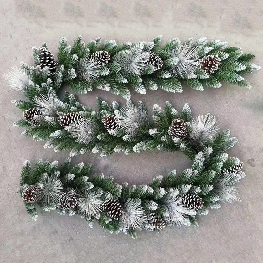 

Green Beauty Christmas Cane Realistic Christmas Tree Green Rattan Sprayed White Tip Dense Branches for Creating Festive Shopping