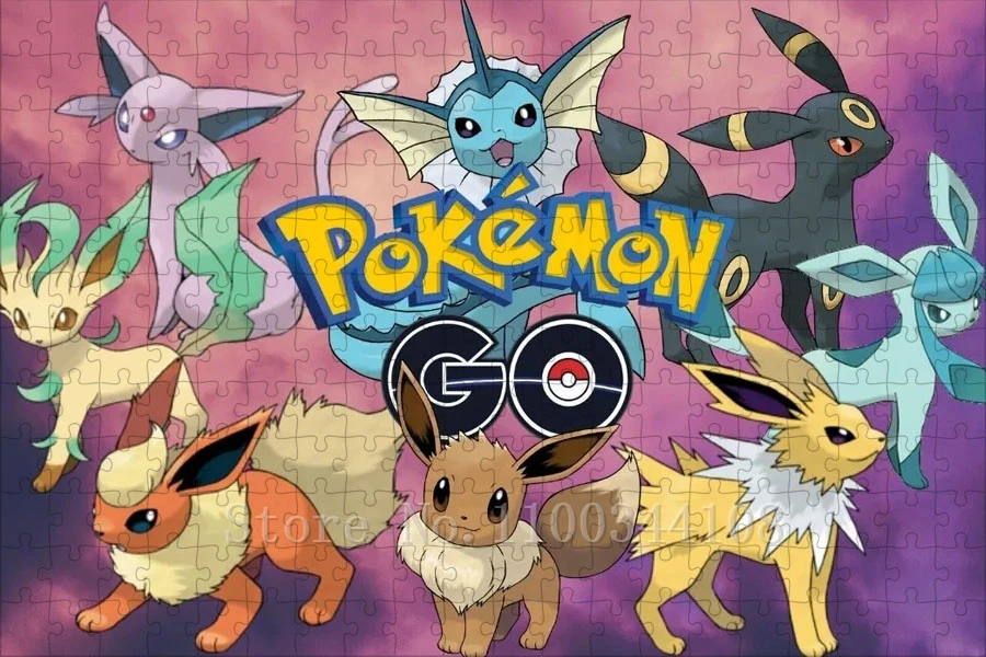 Аниме Pokemon Fan Art Пазлы 300/500/1000 шт. Пикачу Eeveelutions для взрослых Интерактивные игры