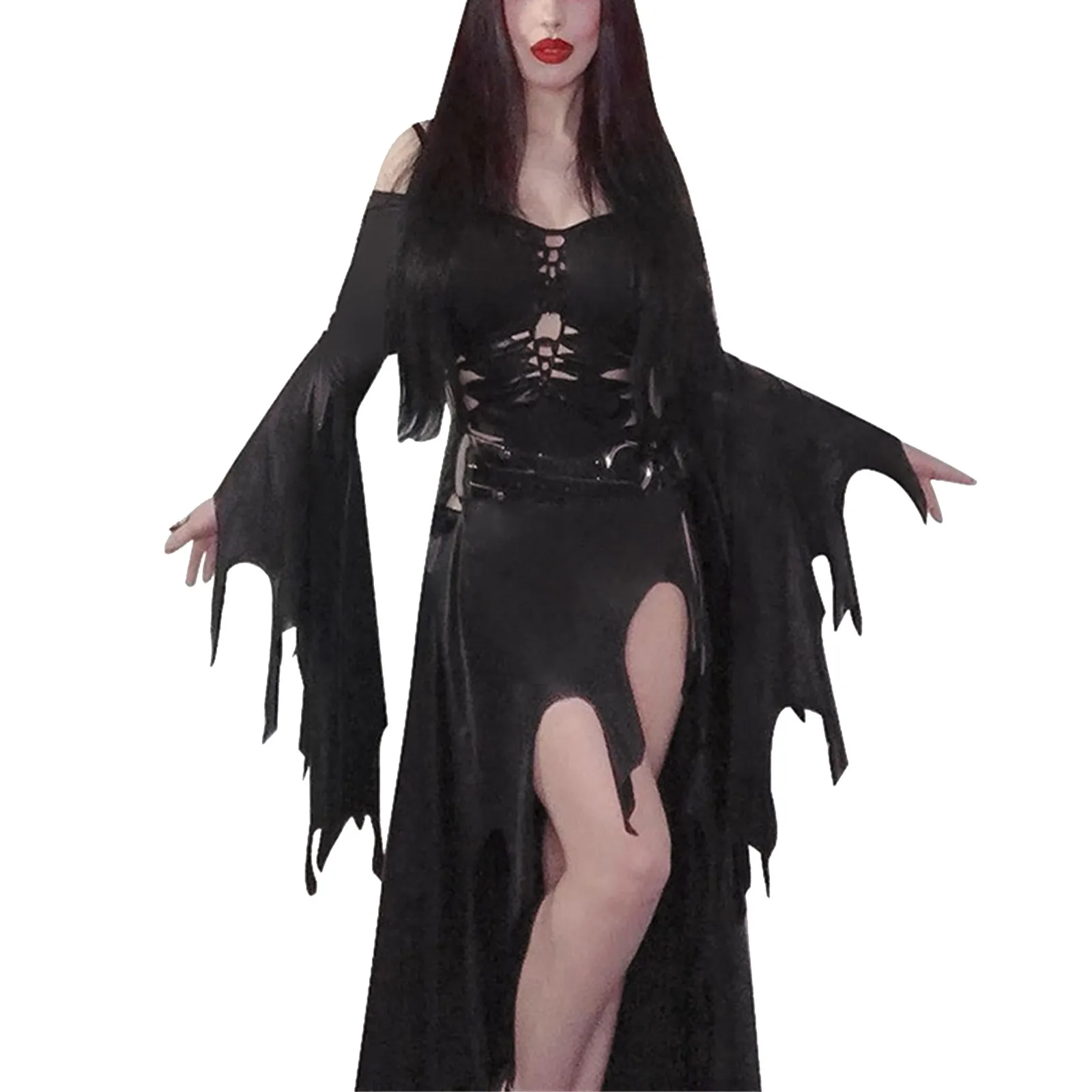 

Womens Halloween Costumes Sexy Witch Dress Medieval Cosplay Costume Wrap Dresses