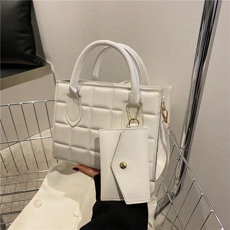 

Summer Small Square Bag Solid Color Fashion Portable Fashion Casual Simple Texture Single Shoulder Messenger Bag for Women