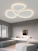 modern style led pendant light bedroom living room study ceiling light oval ring simple design remote control light