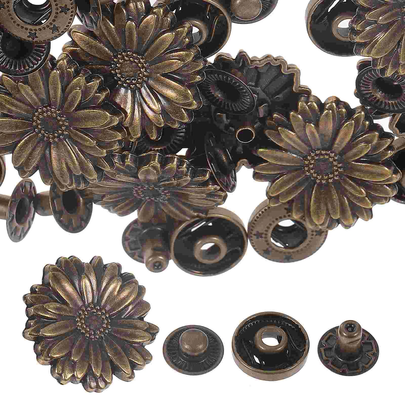 

10 Sets DIY Snap Fastener Flower Bracelet Vintage Snap Button Magnetic Tool Accessories Decorative Snap Buttons