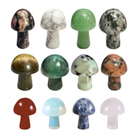 1216pcs mini mushroom figurine natural stones carved crafts decor quartz healing crystal statue home garden yard decoration wo