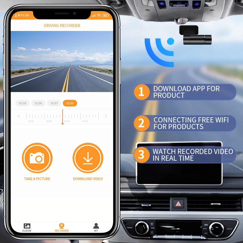 Автомобильный видеорегистратор MSC 1080P HD камера WiFi для BMW Z3 Z4 Z8 E36 E85 E86 E89 G29 E52 2001-2021 2020