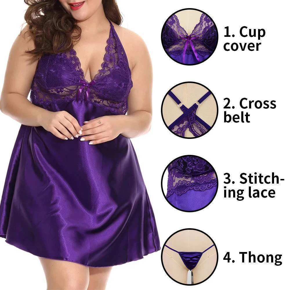 Женское эротическое сексуальное нижнее белье женское атласное шелковое платье