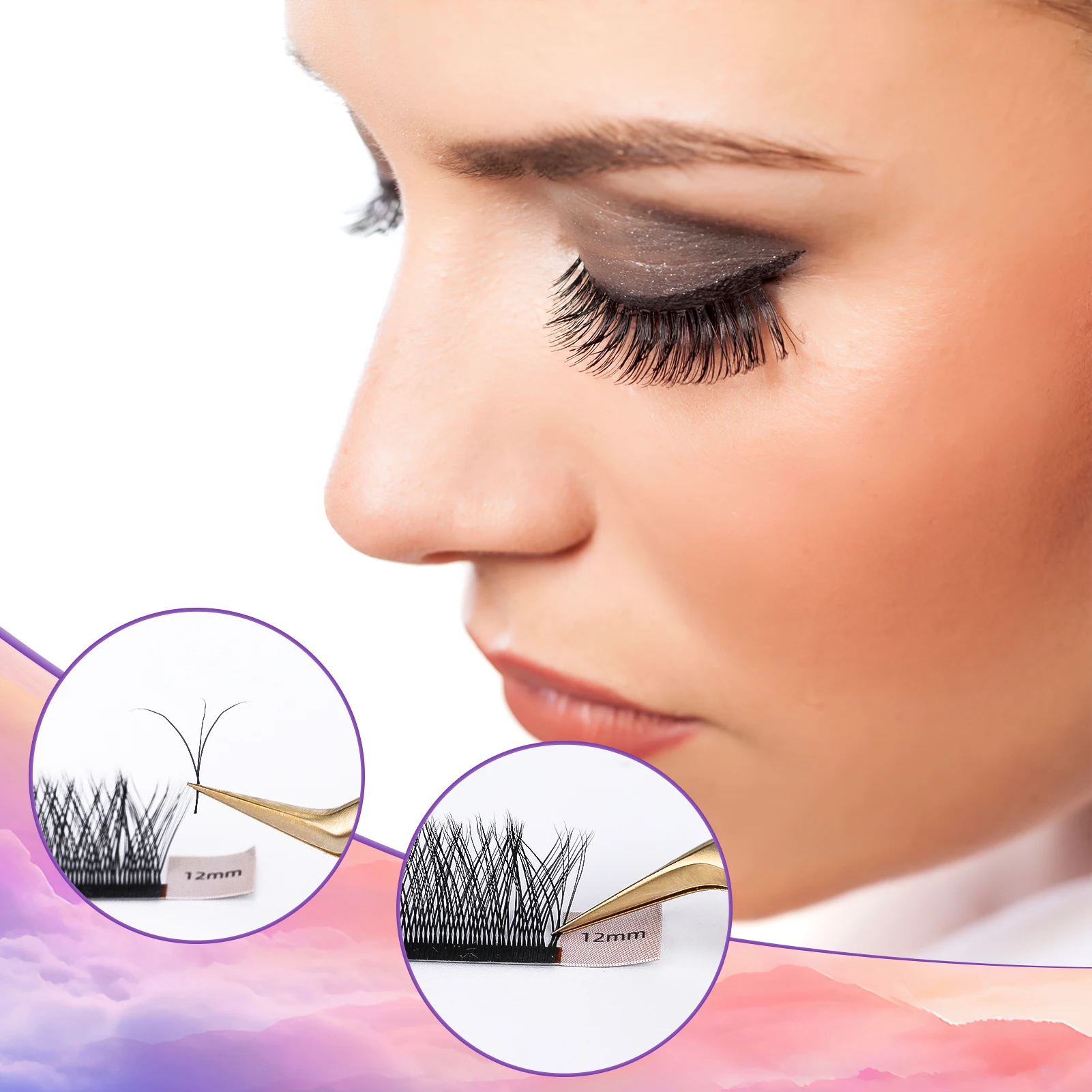 

3 Leaf Clover Grafting Eyelashes Realistic Fuzzy Fluffy Wispy & Comfortable Lashes Birthday Gift for Friends NIN668