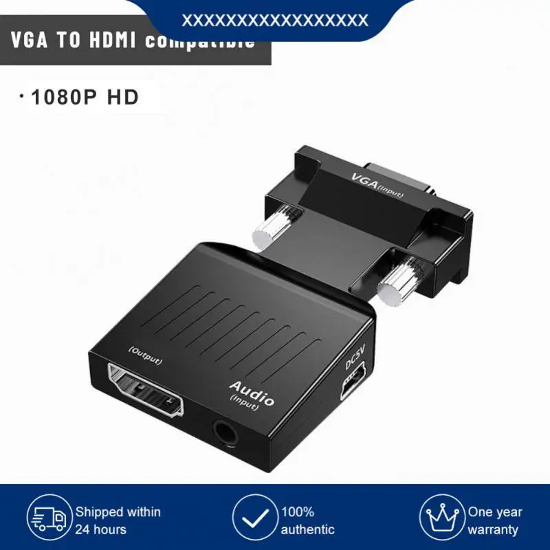 

Адаптер-преобразователь для видео и аудио 1080p Hd HDMI-совместимый адаптер для Vga для ПК ноутбука Vga-совместимый с HDMI