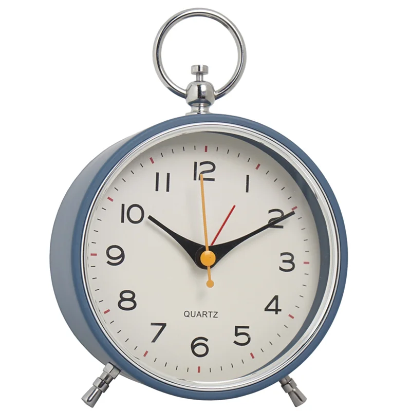 Non Ticking With Snooze Function Round Retro Alarm Clock ,fo