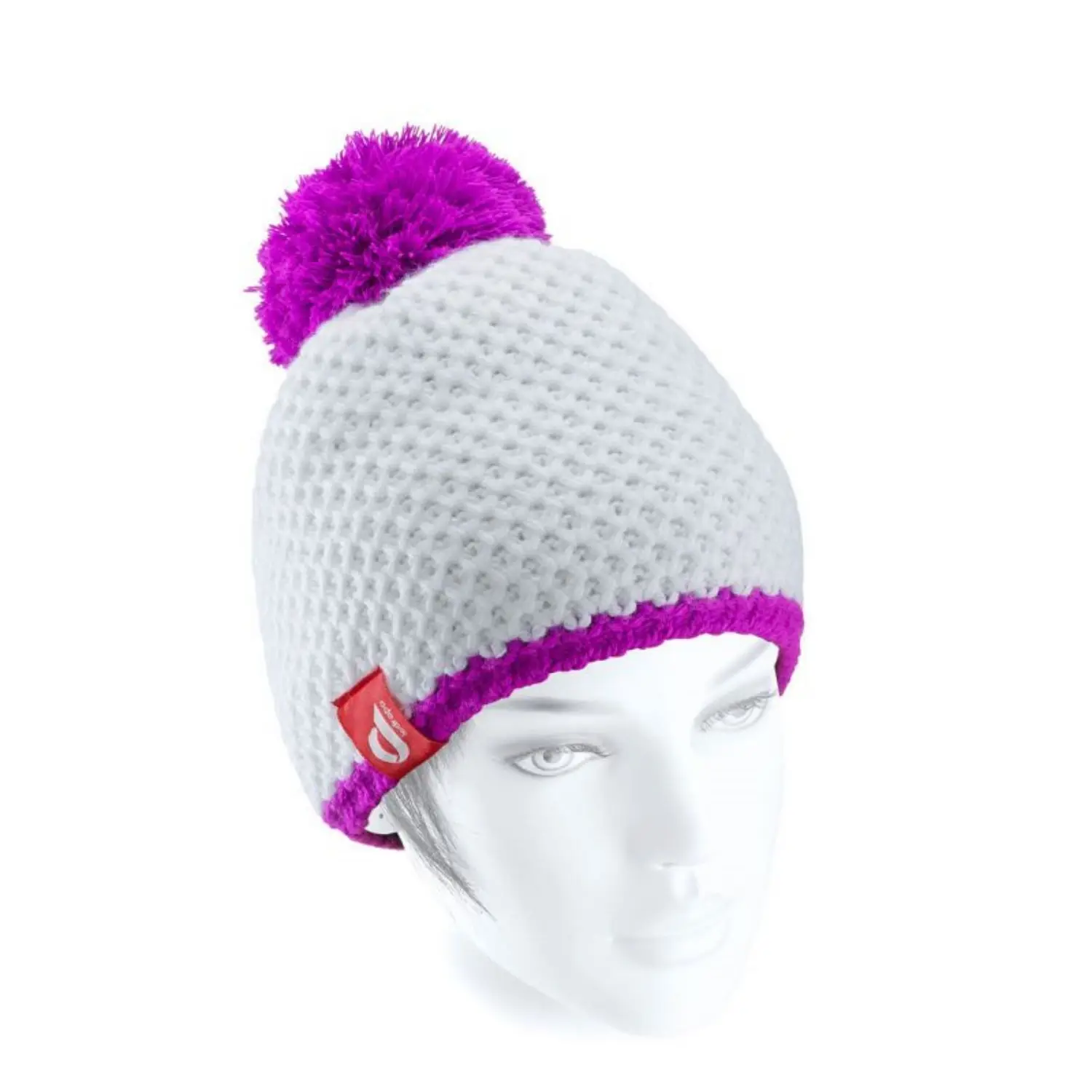 

BICHROS,Pompon Bonnet Beanie,Pure Merino Wool France Knitted HATS and HEADBANDS, MICROSKATE X LEDRAPO, Free Shipping