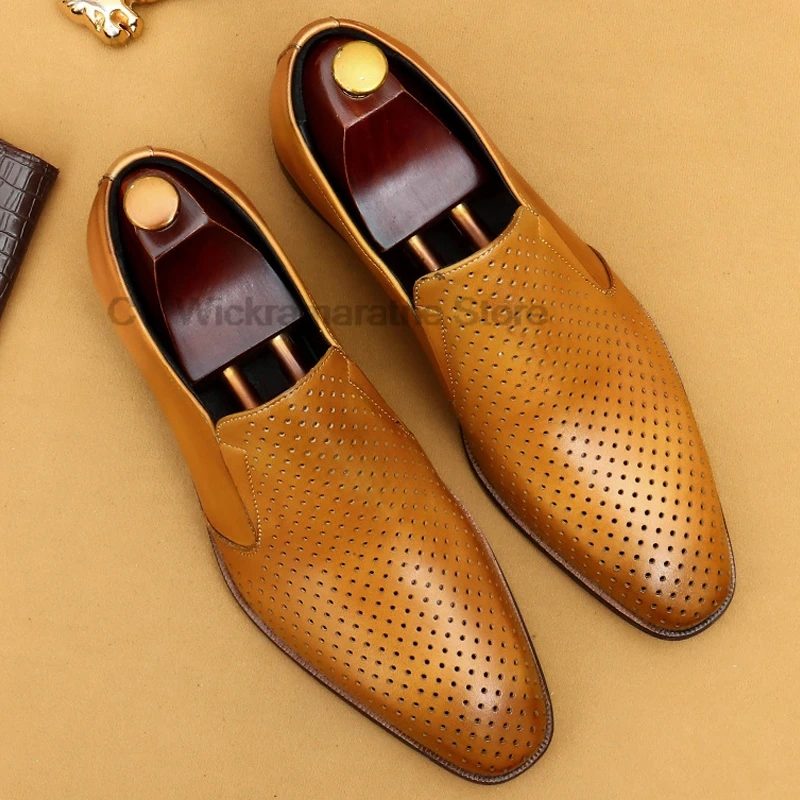 HKDQ итальянские мужские туфли-оксфорды из натуральной кожи черные коричневые