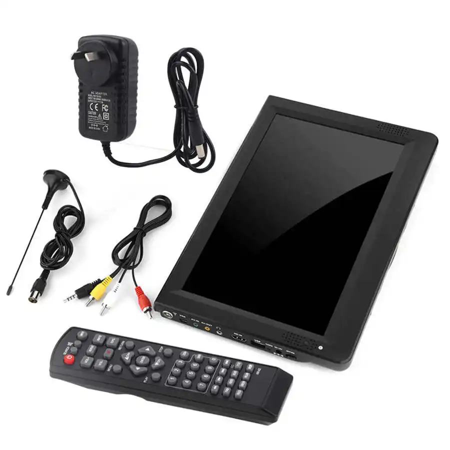 Портативный цифровой аналоговый телевизор 12 дюймов 1080P DVB TFT светодиодный HD с