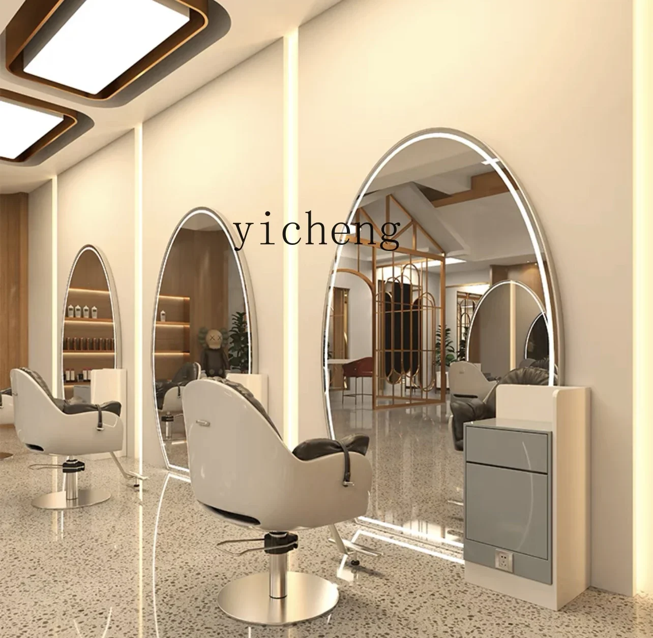 HSN парикмахерская большое овальное зеркало от пола до потолка парикмахерское