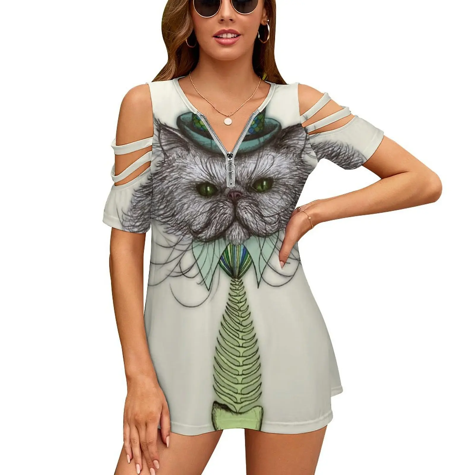 Женская футболка Not Your Medium Cat весенне-летние футболки с принтом различные стили