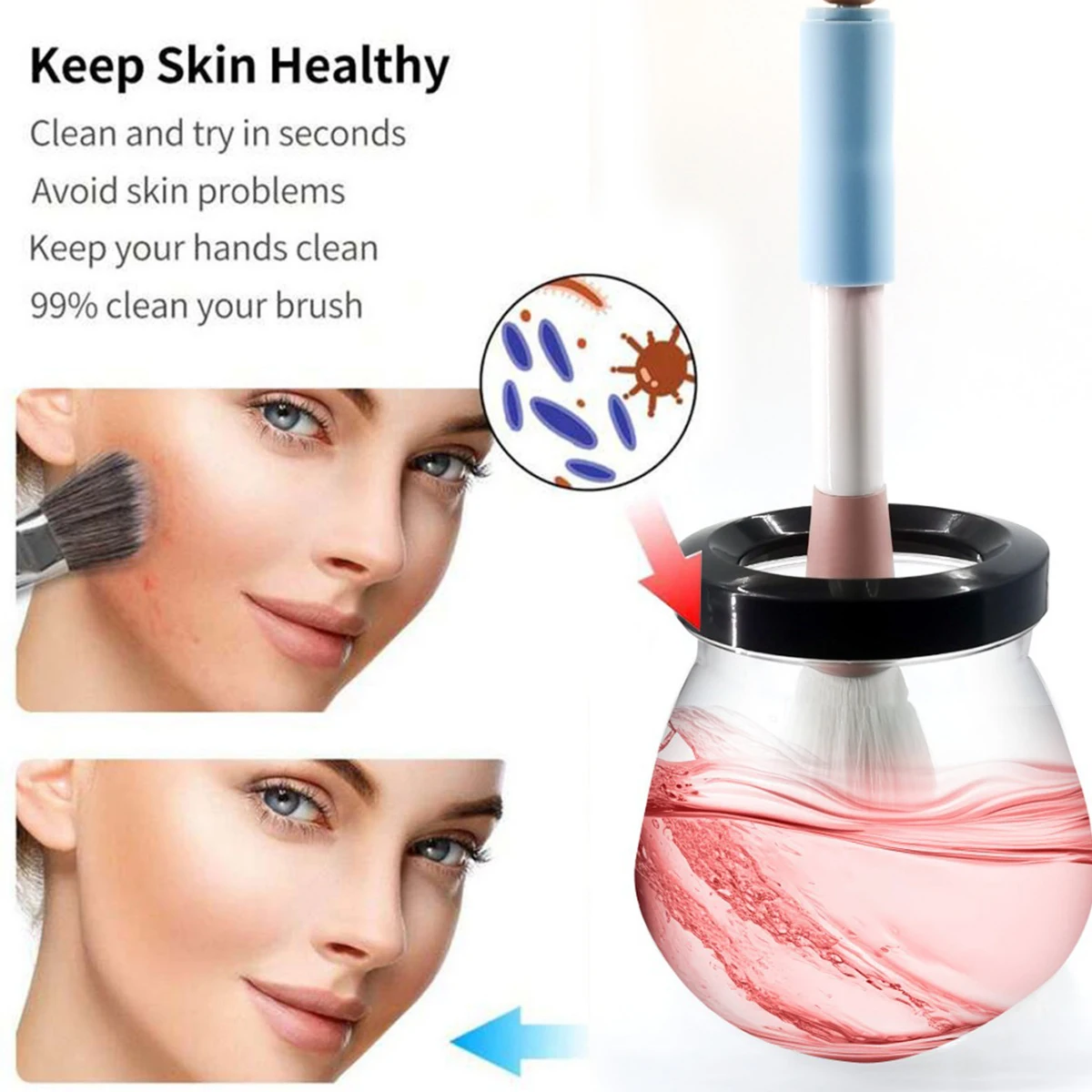 Электрическая щетка для макияжа шейкер клея и ресниц быстрая стирка сушка USB