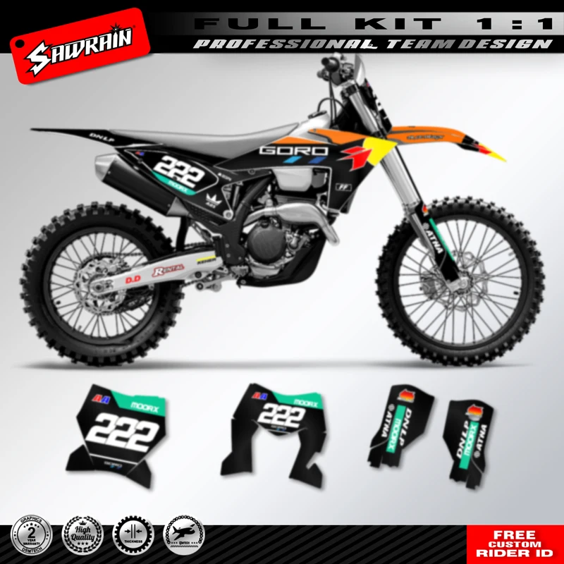 Фото Комплект наклеек для велосипеда Sawrain для KTM EXC XCW 150 200 250 300 350 400 450 500 2024 2025 2026 SX SXF 2023 2024 2025 №2