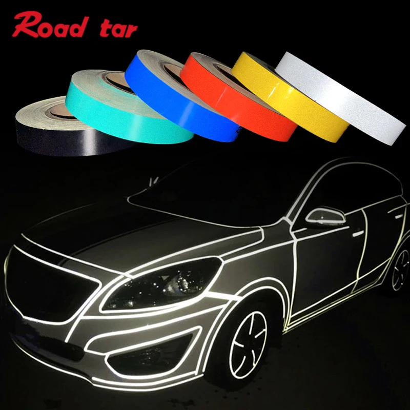 

Roadstar DIY Colorful PET Advertisement Grade Reflective Tape Safety Mark for Car Bike Night Light 2.5cmX45.7m RS-3100