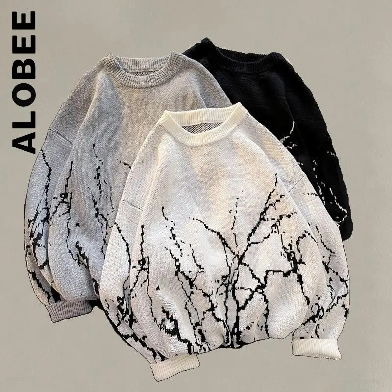 

Alobee Women Sweater Knitted New Harajuku Sexy Knit Sweater O-neck Soft All-Match Top Women Loose Simple Female Clothes Women