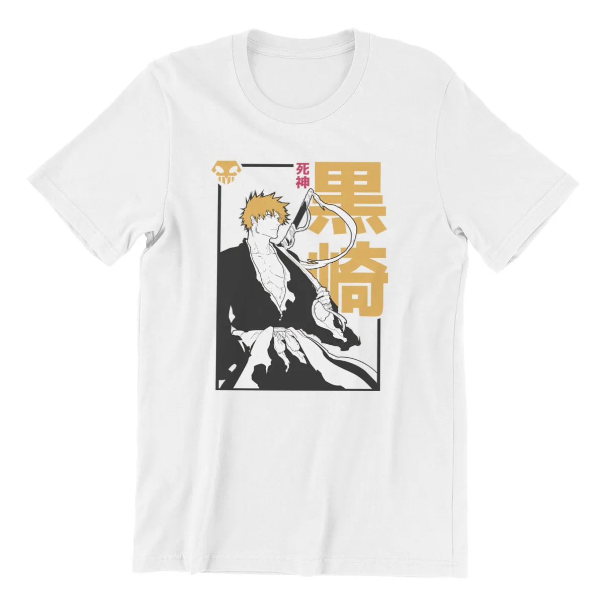 Men's T-shirt Bleach Ichigo Games Black Funny Tees Men Cotton Tshirt Hip Hop Tees Tops Harajuku Streetwear