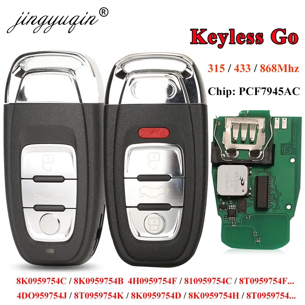Jingyuqin 315/433/868Mhz pcf7945AC смарт-микросхема для Audi A4 A5 A6L A7 A8 Q5 без ключа Go 754J 754D/H/F/C/B