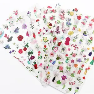 6 шт.компл. наклейки с цветами, детские наклейки, игрушки для детей, милая наклейка на холодильник, сделай сам, скрапбукинг, дневник, записная книжка, Декор для дома