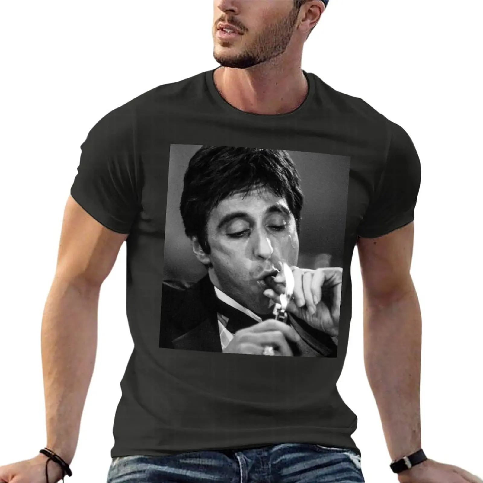 

Al Pacino Tony Montana Scarface Oversized Tshirt Funny Men Clothing 100% Cotton Streetwear Big Size Tops Tee