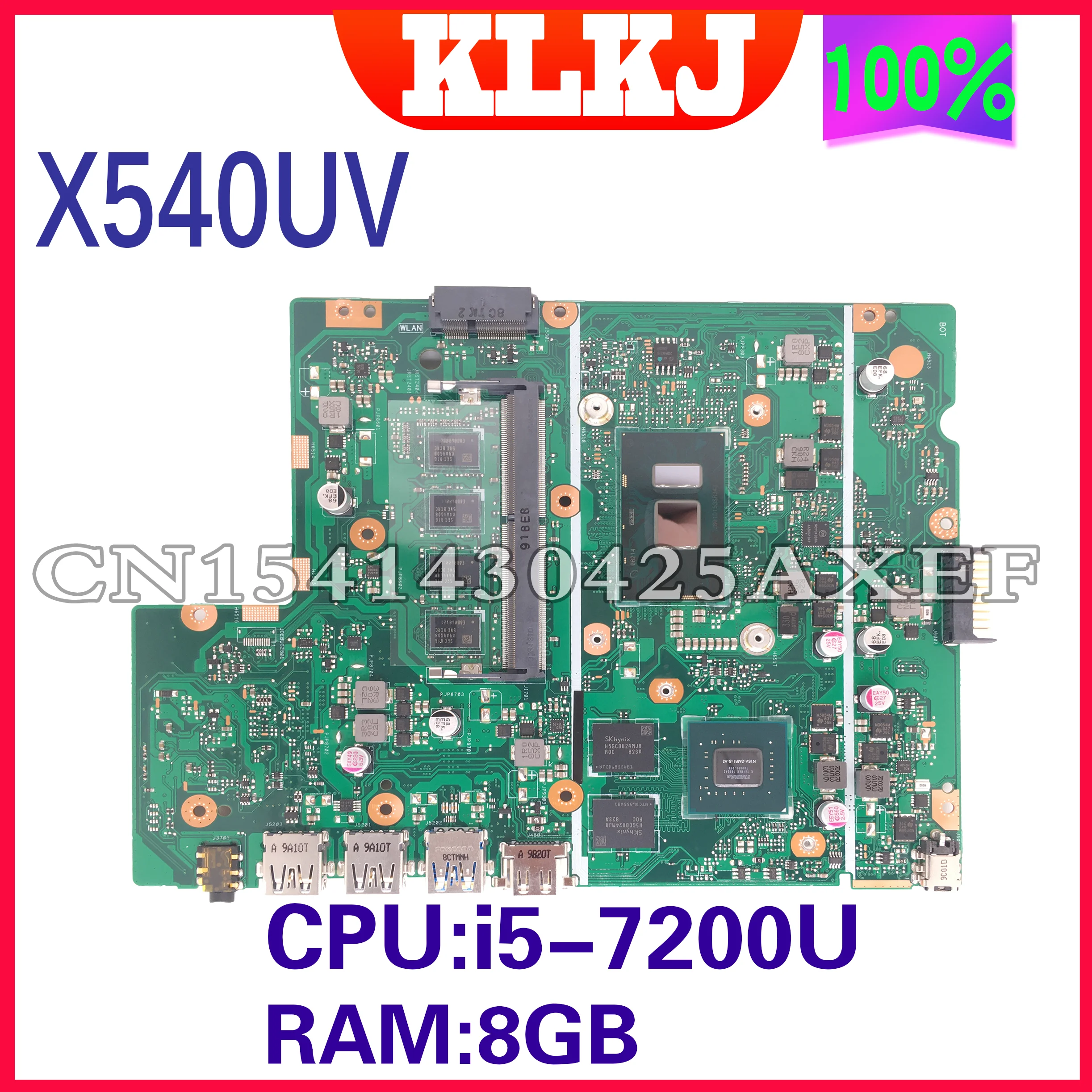 

Dinzi X540UV Материнская плата ASUS Vivobook 15 X540U X540UB X540 A540L материнская плата для ноутбука с фотографией 100% mx-2g 8GB-RAM тест ОК