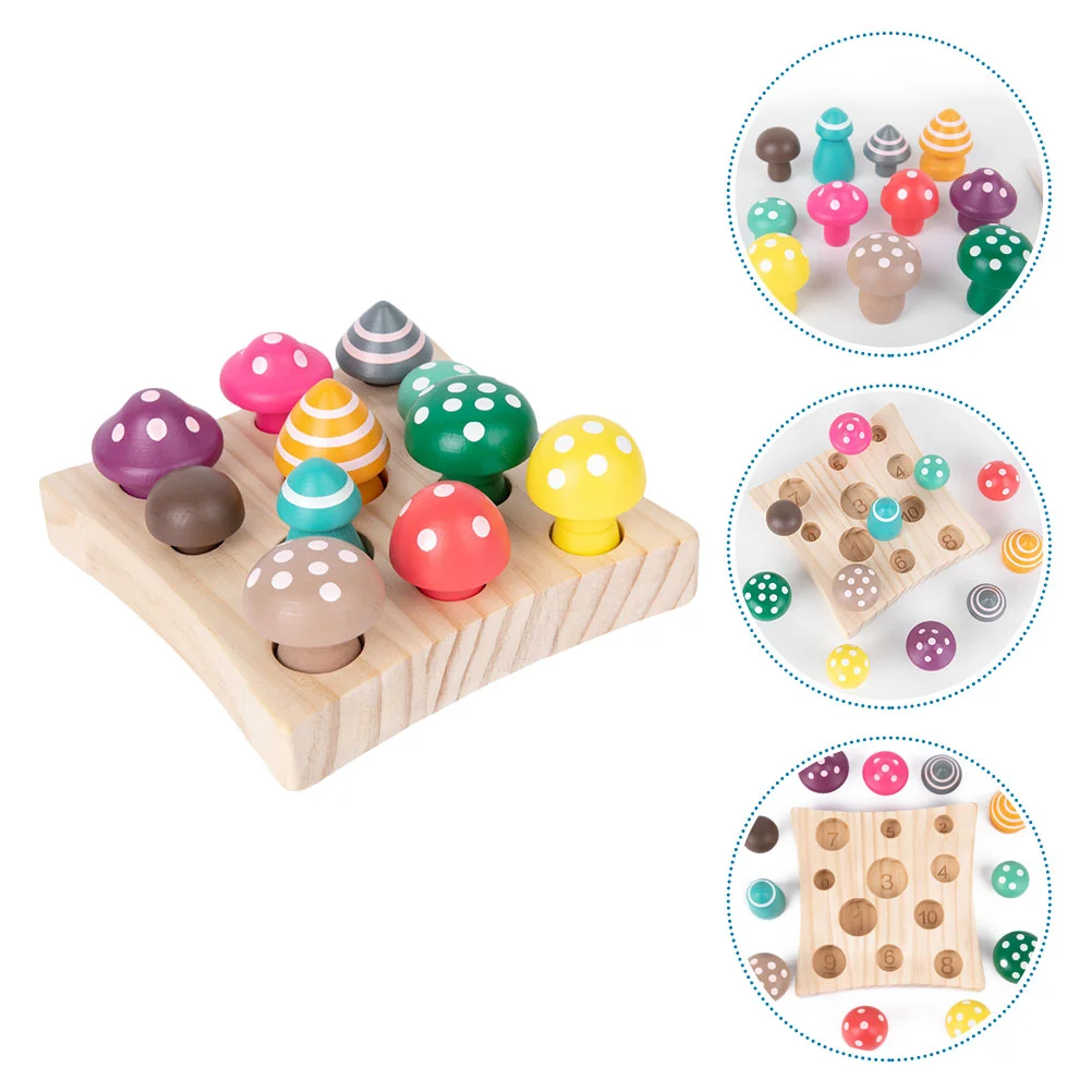 

1 Set of Wear-resistant Kids Puzzle Toys Counting Mushroom Character Cognitive Toys