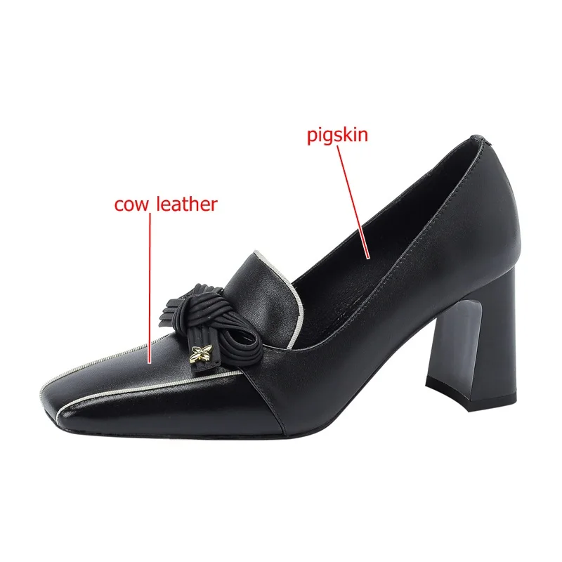 classic women shoes chunky high heel pumps bow tie pointed toe office lady shoes party ladies dress shoes bowtie knot nude pumps