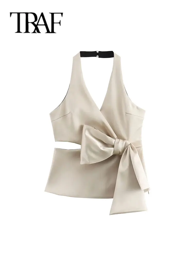 Женский топ с украшением в виде банта цвета и размеры ассортименте