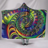 psychedelic swirl hooded blanket for adults and kids sherpa blanket with a hood soft blanket colorful