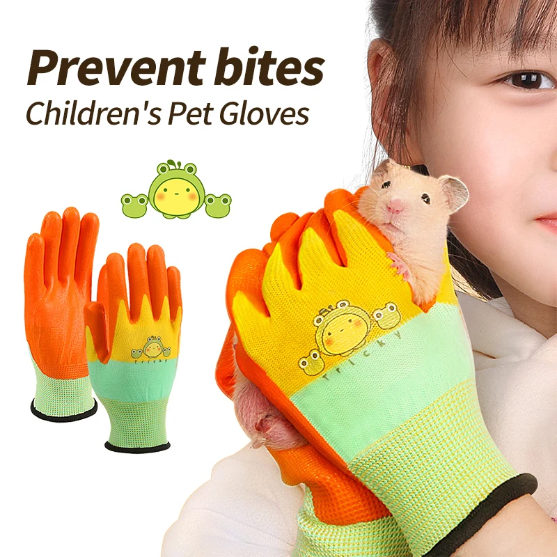 

Small Animal Anti-Bite Gloves Hamster Guinea Pig Rabbit Parrot Feeding Gloves Children Safety Gardening Planting Rubber Gloves