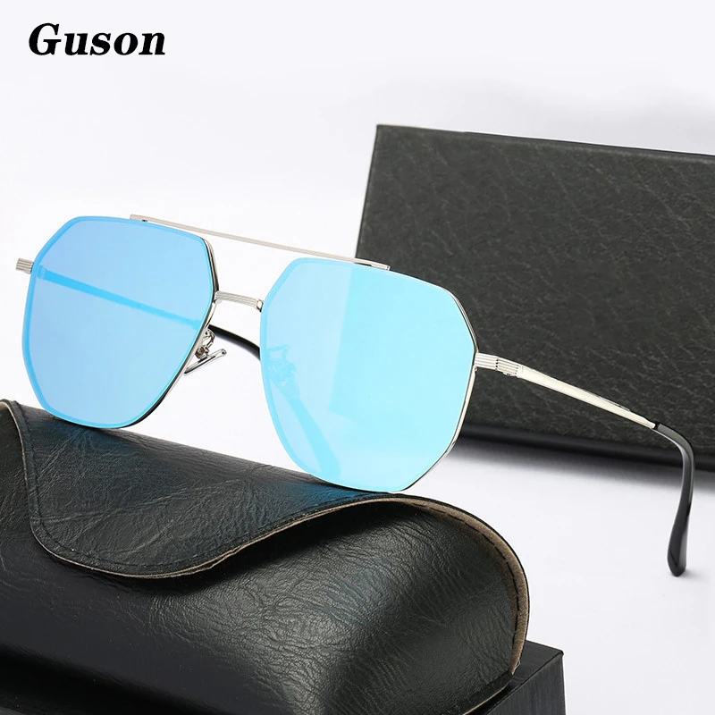 GUSON Luxury Men's Polarized Nylon Sunglasses Driving Sun Glasses Women Brand Designer Male Vintage HD Pilot Sunglasses UV400