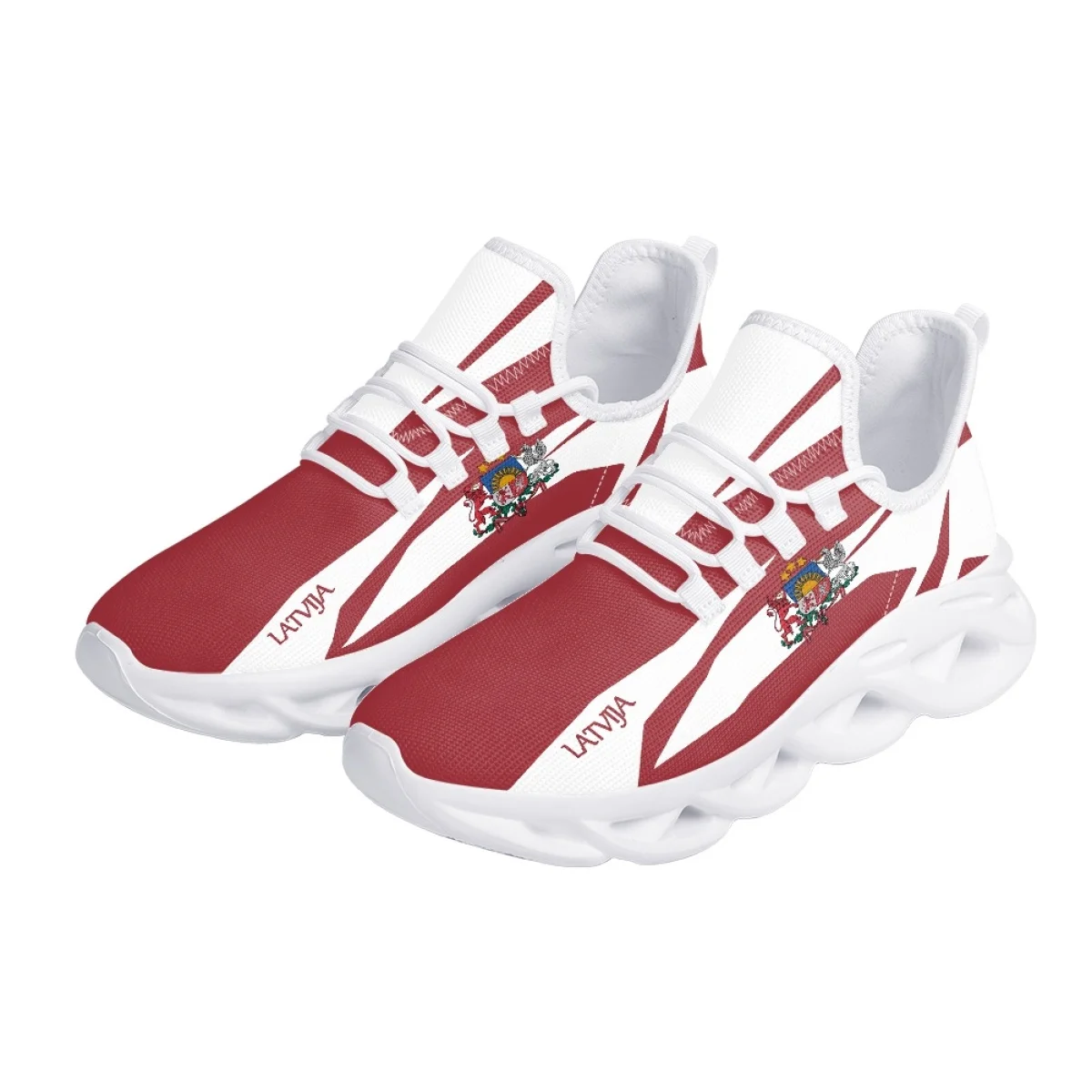 Classic Latvian Flag Cartoon Print Sneakers Non-Slip Dirt Resistant Outdoor Work Shoes For Women Comfortable Soft Footwear