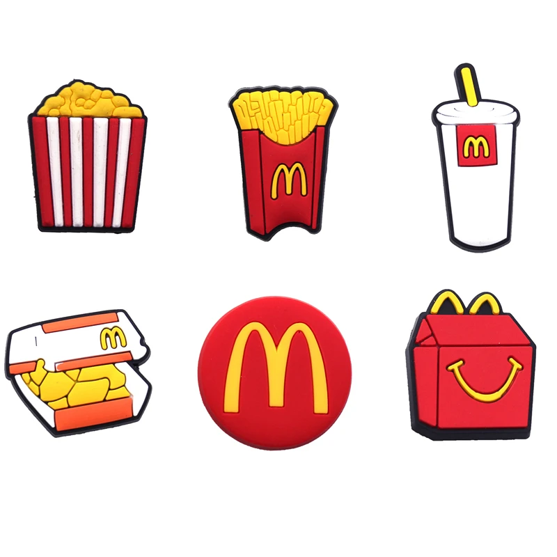 High Imitation Simulation Food Shoe Charms Popcorn/hamburger/Fries Shoe Decoration Accessories for jibz Kid's Party X-mas Gifts