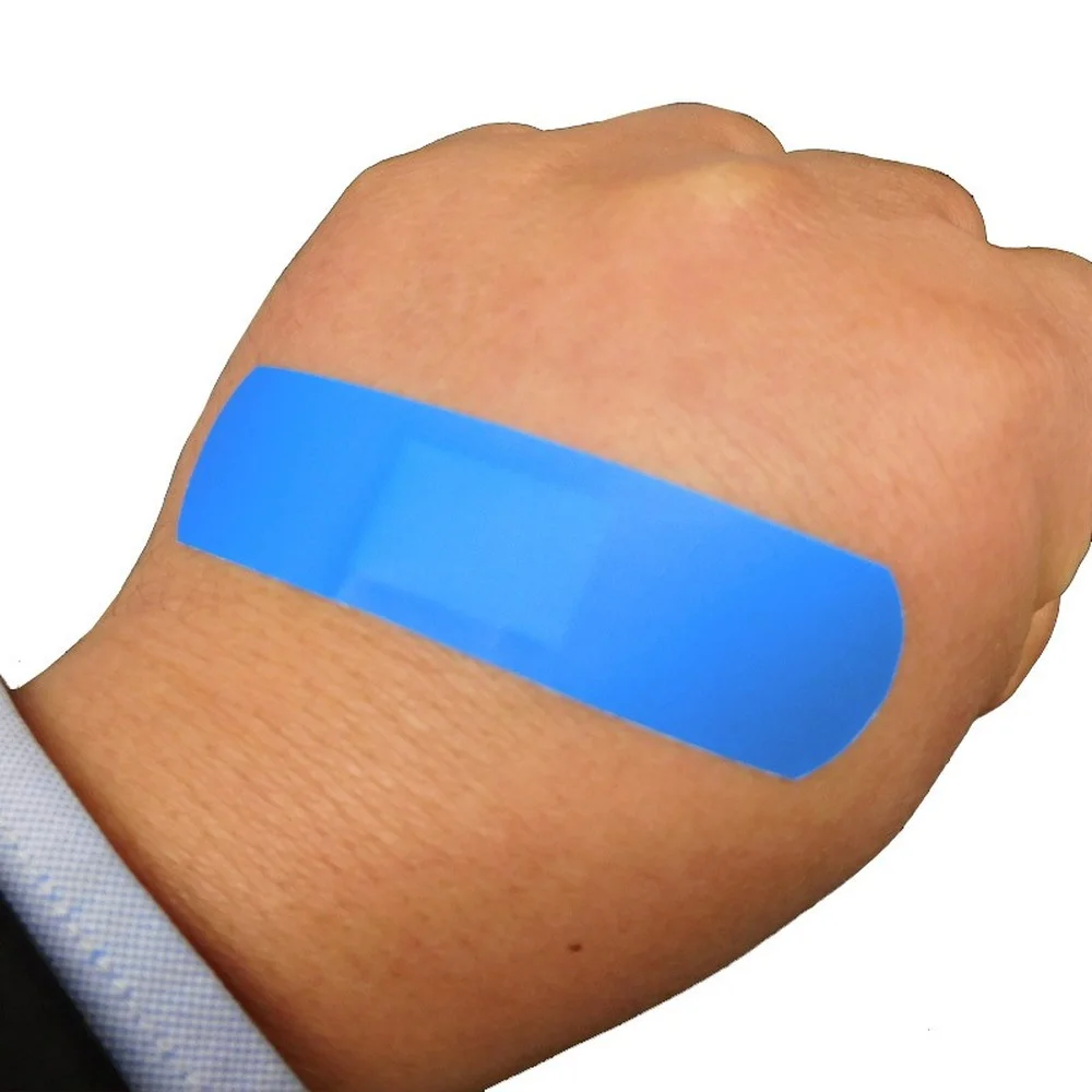

50pcs Waterproof Band Aid Blue Metal Detectable Bandage For Wounds emergency nursing health kit