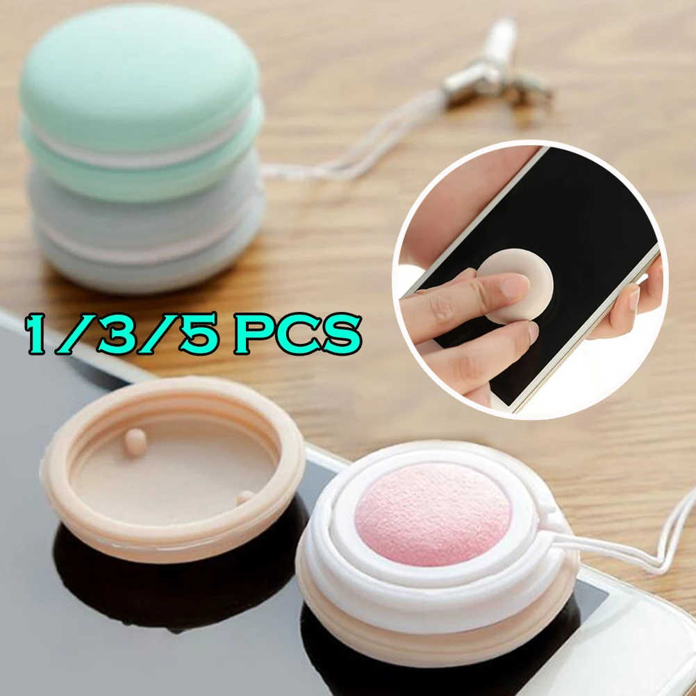 

1/3/5Pcs Phone Screen Cleaner Macaron Shape Smartphone Cleaning Wipes Brush Handbag Pendant Keychain for Glass Lens Random Color