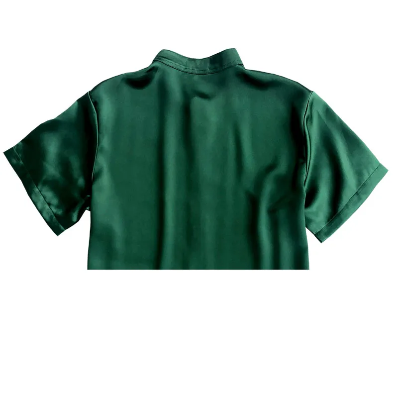 Атласная триацетатная мужская рубашка весна-лето с короткими рукавами и