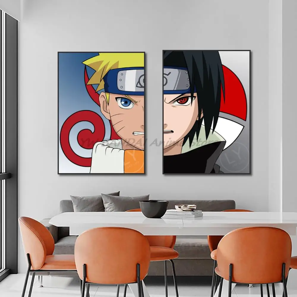 

Japanese anime naruto Sasuke Canvas paintings Prints bandai Manga Cool Anime figure vintage poster Pictures Room Decoration