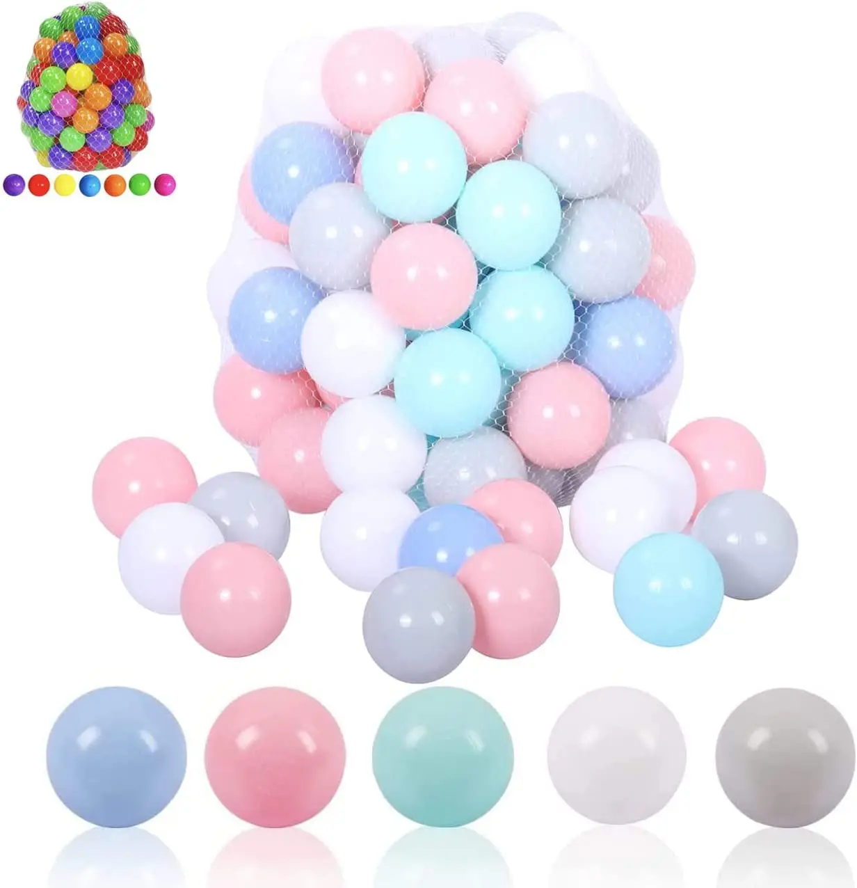 50PCS Soft Plastic Ball Pit Balls for Kids Baby Toddler Play Tent Pool Water Toys Kiddie Pool Party Decoration Photo Booth Props