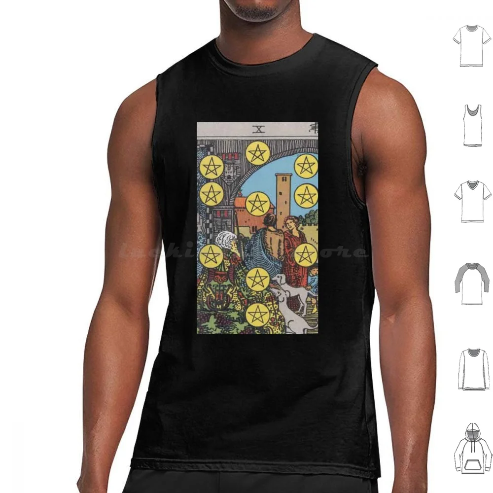 

Rider-Waite Tarot , Ten Of Pentacles Tank Tops Vest Sleeveless Ten 10 Ten Of Pentacles Pentacles Pentacle Ten Of Pentacles