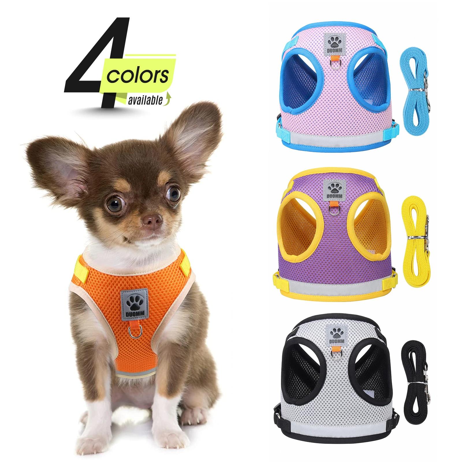 

Dog Harness No Pull, Fitted Puppy Harness with 2 Leash Clips, Ultra Comfort Padded Dog Vest Harness, Escape Proof Cat Harness