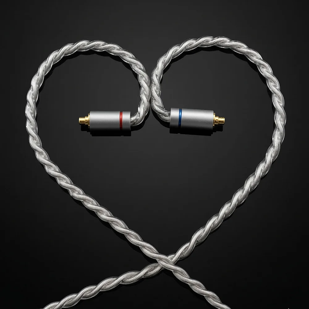 Фото Кабель для аудио-наушников HIFI, обновленный, из бескислородной меди OFC, с серебряным покрытием, балансное покрытие, MMCX 2Pin, 3.5 мм Aux Jack для Carat Tangzu №3