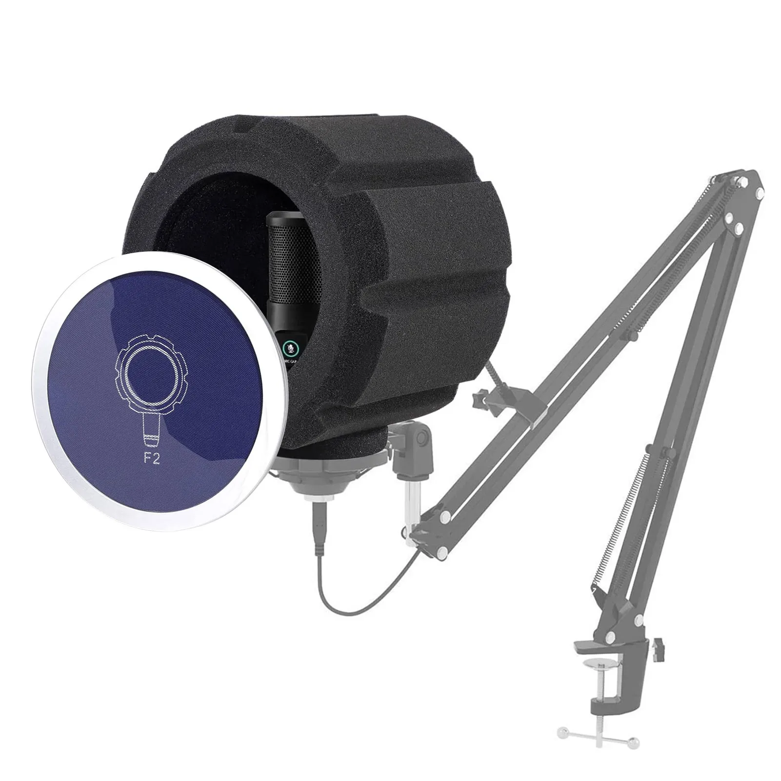 

Microphone Sound Absorbing Sponge Cover Professional Acoustic Filter For Studio Sound Recording Compatible With 1.77 To 2.36inch