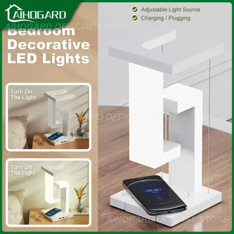 

Suspended Anti-gravity Led Lamp Home Decoration Desk Lamp Mobile Phone Wireless Charging Power Home Bedroom Light Table Lamp