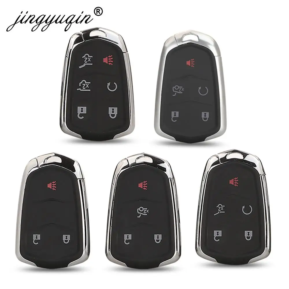 jinyuqin 3/4/5/6 Buttons Smart Remote Car Key Shell For Cadillac SRX CTS ATS XTS Escalade ESV Keyless Case FOB Replacement