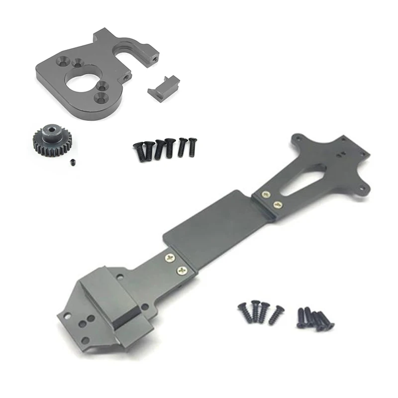 

Metal Second Floor Board 144001-1259,Grey & RC Car Motor Mount Holder With Motor Gear For Wltoys 144001 124019 124018